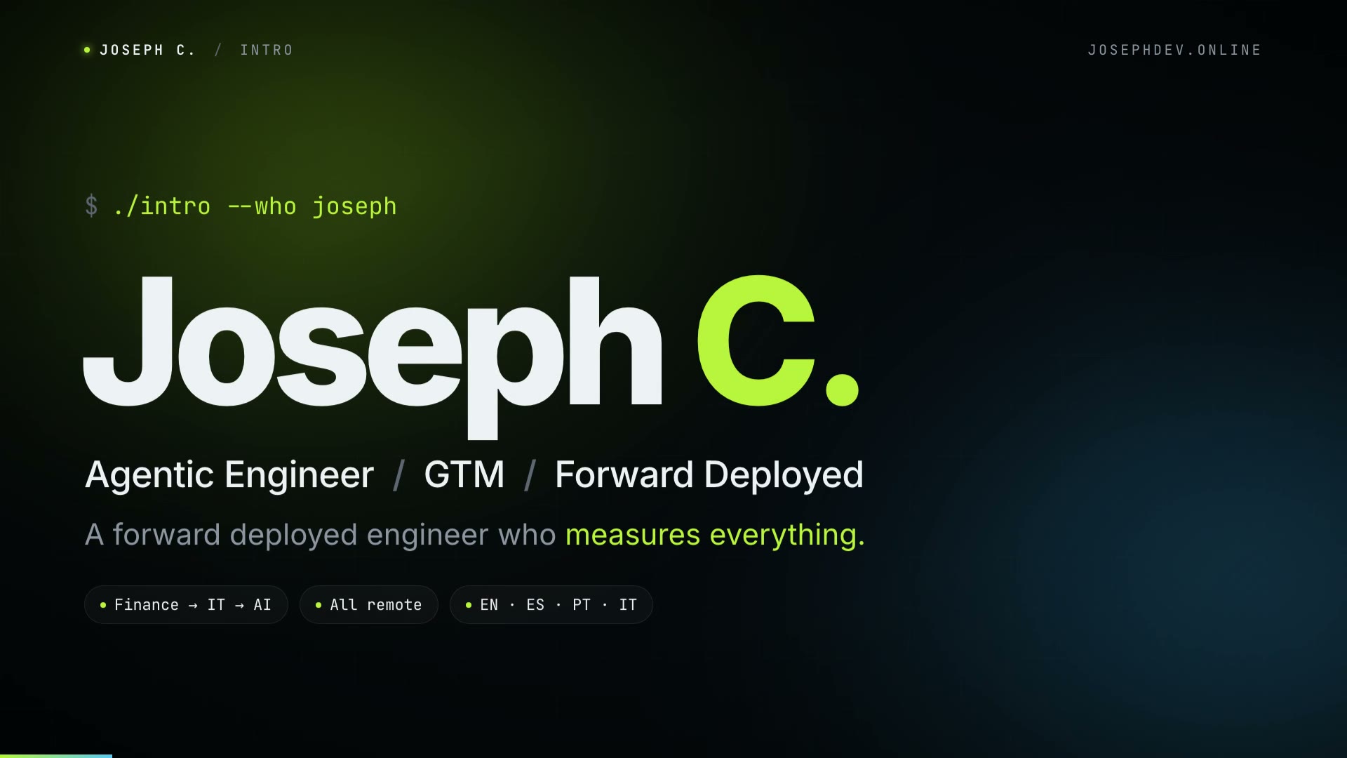 Watch Joseph C.'s 90-second intro video